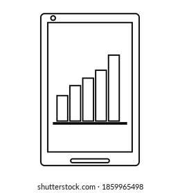 Isolated digital report draw in white background financial icon- Vector