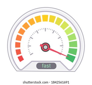 Velocímetro digital aislado que indica movimiento rápido