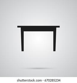 Isolated Dining Table Icon Symbol On Clean Background. Vector Desk Element In Trendy Style.