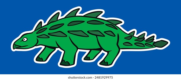 Isolated Dinosaur Standing Sticker Cartoon Illustration