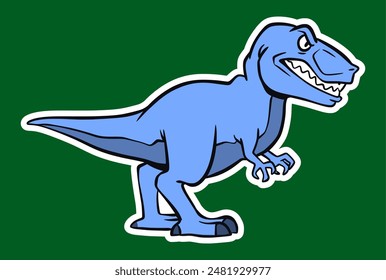 Isolated Dinosaur Standing Sticker Cartoon Illustration