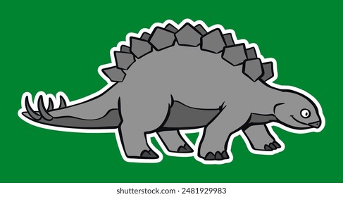 Isolated Dinosaur Standing Sticker Cartoon Illustration