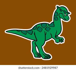 Isolated Dinosaur Standing Sticker Cartoon Illustration