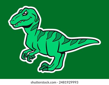 Isolated Dinosaur Standing Sticker Cartoon Illustration