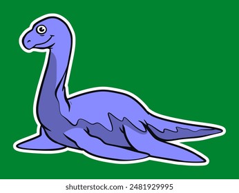 Isolated Dinosaur Standing Sticker Cartoon Illustration