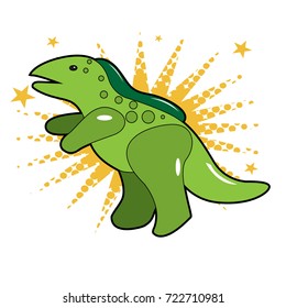 Isolated dinosaur toy on a colored background, Vector illustration