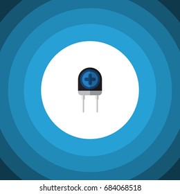 Isolated Diode Flat Icon. Transducer Vector Element Can Be Used For Recipient, Transistor, Transducer Design Concept.