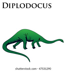 isolated diplodocus dinosaur vector illustration