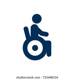 Isolated Disabled Icon Symbol On Clean Background. Vector Universal Access Element In Trendy Style.