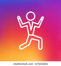 Isolated Disco Outline Symbol On Clean Background. Vector Dancing Man Element In Trendy Style.