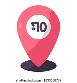 Isolated discount map pin icon. Black friday - Vector