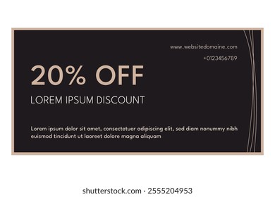 Isolated discount voucher template. Vector illustration.