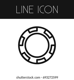 Isolated Disk Outline.  Stack Vector Element Can Be Used For Chip, Stack, Casino Design Concept.