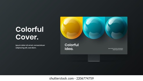 Isolated display mockup banner concept. Unique site screen vector design template.