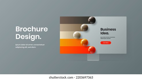 Isolated display mockup banner layout. Clean website screen design vector concept.
