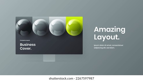 Isolated display mockup landing page template. Creative web project vector design concept.