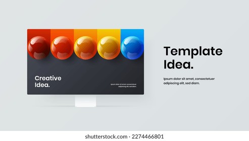 Isolated display mockup presentation layout. Premium web banner vector design template.