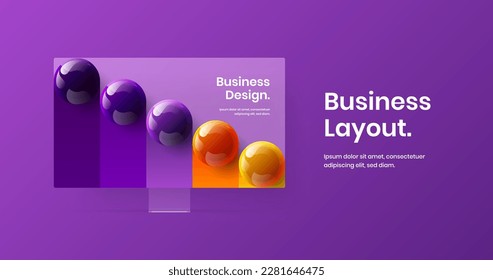 Isolated display mockup site layout. Creative web banner vector design template.