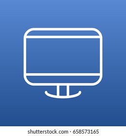 Isolated Display Outline Symbol On Clean Background. Vector Monitor Element In Trendy Style.