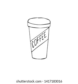Isolated Disposable Coffee Cup Vector Icon - Vector illustration