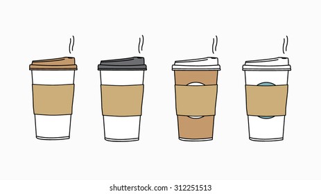 Isolated Disposable Coffee Cup Vector Icon