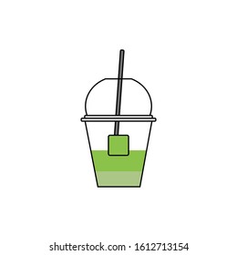 Isolated Disposable Juice Cup Vector Icon Coffee