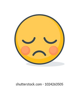 Isolated dissatisfied emoticon