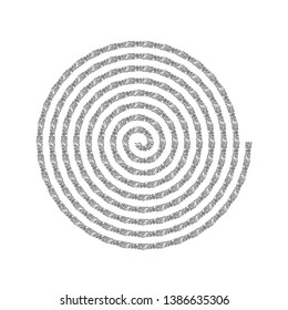 Isolated distress circle texture. Grunge Spiral And round stamp for your design. Icon, badge, label, insignia aging background. EPS10 vector