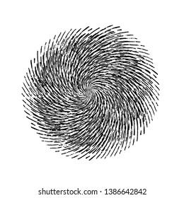 Isolated distress circle texture. Grunge Spiral And round stamp for your design. Icon, badge, label, insignia aging background. EPS10 vector
