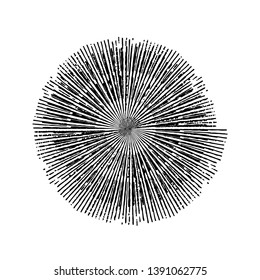 Textura aislada del círculo de tensión. Grunge Espiral Y sello redondo para su diseño. Icono, insignia, etiqueta, insignia de fondo de envejecimiento. Vector EPS10