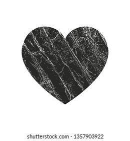 Isolated distress grunge heart with animal skin texture. Element for greeting card, Valentine s Day, wedding. Creative concept. Vector illustration