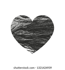 Isolated distress grunge heart with concrete texture. Element for greeting card, Valentine s Day, wedding. Creative concept. Vector illustration