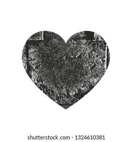 Isolated distress grunge heart with concrete texture. Element for greeting card, Valentine s Day, wedding. Creative concept. Vector illustration