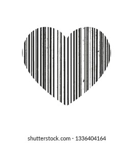 Isolated distress grunge heart with concrete texture. Element for greeting card, Valentine s Day, wedding. Creative concept. Vector illustration