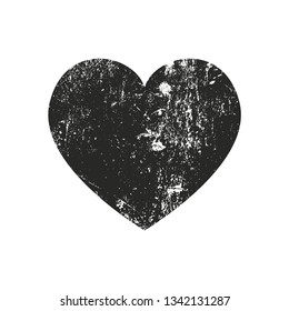 Isolated distress grunge heart with concrete texture. Element for greeting card, Valentine s Day, wedding. Creative concept. Vector illustration