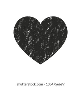 Isolated distress grunge heart with concrete texture. Element for greeting card, Valentine s Day, wedding. Creative concept. Vector illustration
