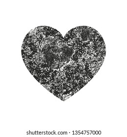 Isolated distress grunge heart with concrete texture. Element for greeting card, Valentine s Day, wedding. Creative concept. Vector illustration