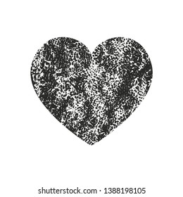 Isolated distress grunge heart with concrete texture. Element for greeting card, Valentine s Day, wedding. Creative concept. Vector illustration