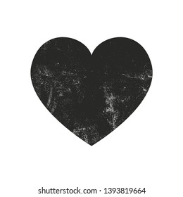 Isolated distress grunge heart with concrete texture. Element for greeting card, Valentine s Day, wedding. Creative concept. Vector illustration