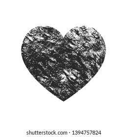 Isolated distress grunge heart with concrete texture. Element for greeting card, Valentine s Day, wedding. Creative concept. Vector illustration
