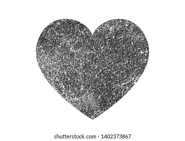 Isolated distress grunge heart with concrete texture. Element for greeting card, Valentine s Day, wedding. Creative concept. Vector illustration