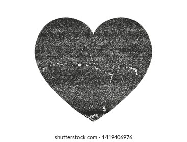 Isolated distress grunge heart with concrete texture. Element for greeting card, Valentine s Day, wedding. Creative concept. Vector illustration