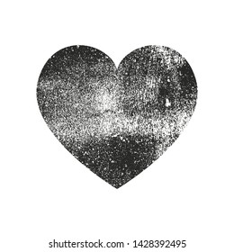 Isolated distress grunge heart with concrete texture. Element for greeting card, Valentine s Day, wedding. Creative concept. Vector illustration