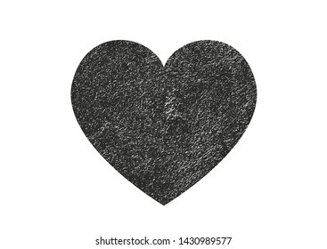 Isolated distress grunge heart with concrete texture. Element for greeting card, Valentine s Day, wedding. Creative concept. Vector illustration