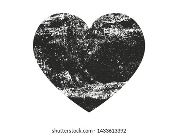 Isolated distress grunge heart with concrete texture. Element for greeting card, Valentine s Day, wedding. Creative concept. Vector illustration