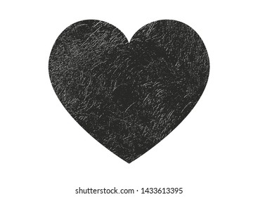Isolated distress grunge heart with concrete texture. Element for greeting card, Valentine s Day, wedding. Creative concept. Vector illustration