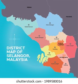 Selangor Map With District Selangor City Stock Vectors, Images & Vector Art | Shutterstock