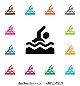 Isolated Dive Icon. Swimmer  Vector Element Can Be Used For Dive, Swimming Design Concept.