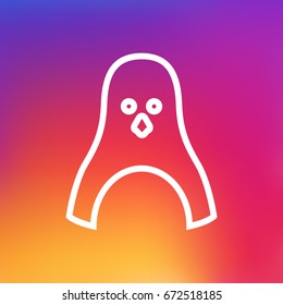 Isolated Diver Outline Symbol On Clean Background. Vector Penguin Element In Trendy Style.