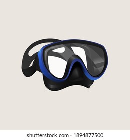 Isolated diving mask on a white background.